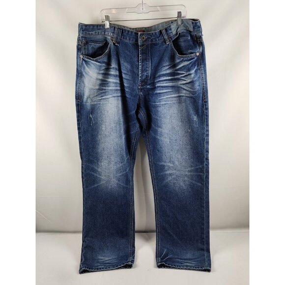 Sean John Jeans Mens 40x32 Blue Hamilton Relaxed Straight Button Fly Denim - Picture 1 of 10